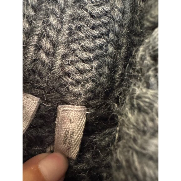 Cardigan Womens S Acrylic/Wool Gray Ribbed Button Front Long Sleeve Knit Sweater - Picture 4 of 6